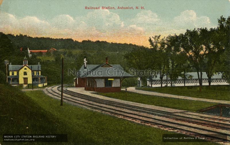 Postcard: Railroad Station, Ashuelot, New Hampshire